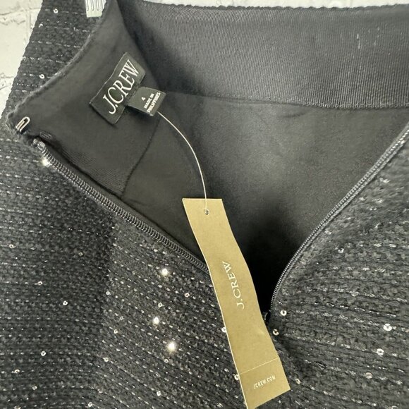 NWT J Crew Natasha A-Line Mini Skirt Sequin Tweed Black Women 4 Business Casual - Picture 8 of 10